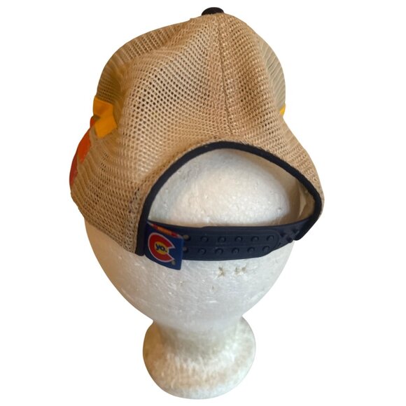 YoColorado Kids Fit 3-7 Yrs Navy & Beige Mesh Trucker Hat With Colorado Design - Picture 3 of 5